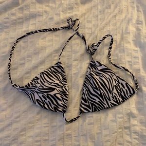 NWOT Zebra striped Bathing suit top